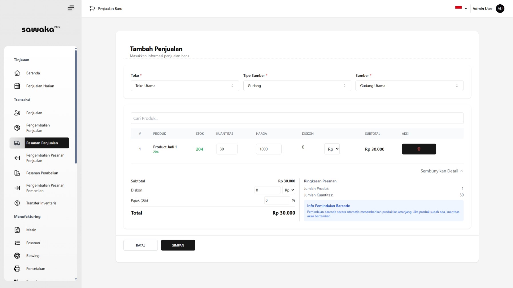Buat Pengembalian Pesanan Penjualan Buat Pengembalian Pesanan Penjualan