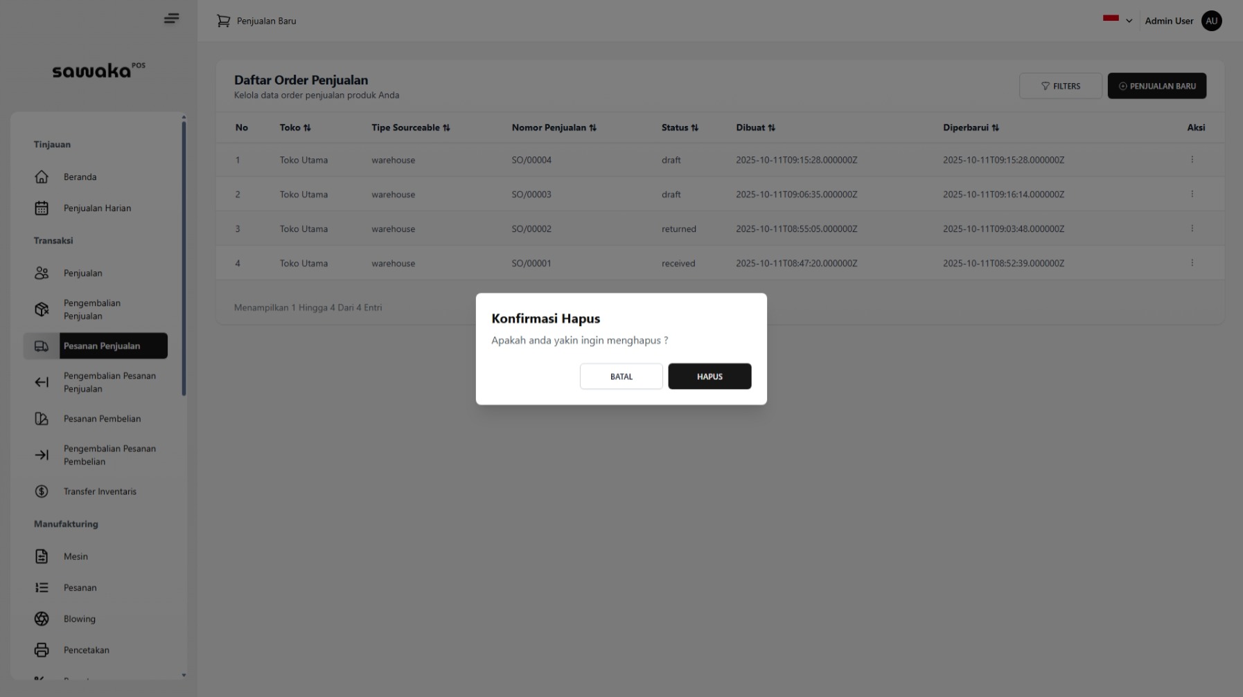Konfirmasi Hapus Konfirmasi Hapus