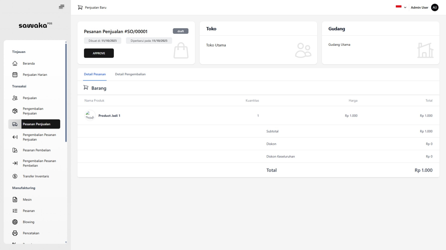 Detail Pesanan Status Draft Detail Pesanan Status Draft