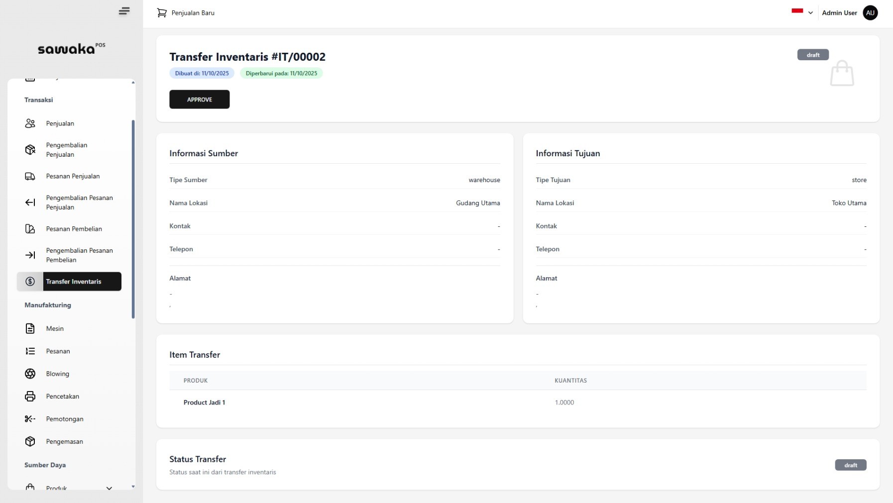Detail Transfer Draft Detail Transfer Draft
