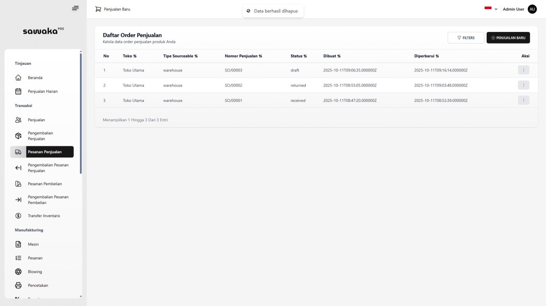 Pesan Konfirmasi Berhasil Dihapus Pesan Konfirmasi Berhasil Dihapus