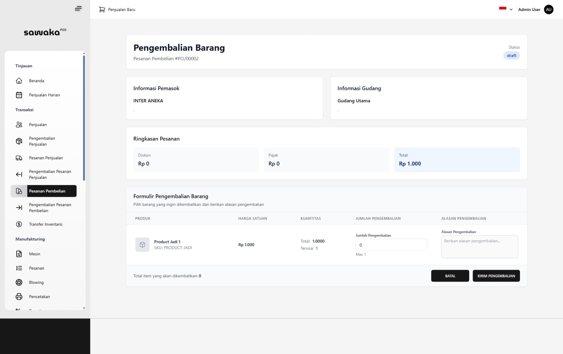 Halaman Pengembalian Halaman Pengembalian