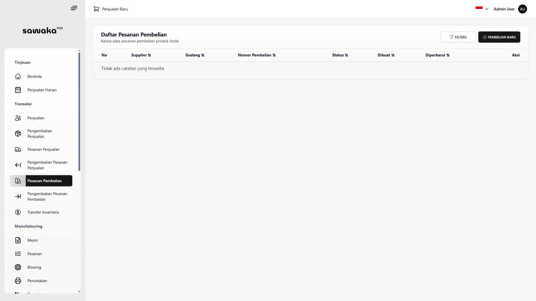 Daftar Pesanan Pembelian Daftar Pesanan Pembelian